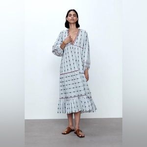 ZARA Tiered Striped Maxi Dress